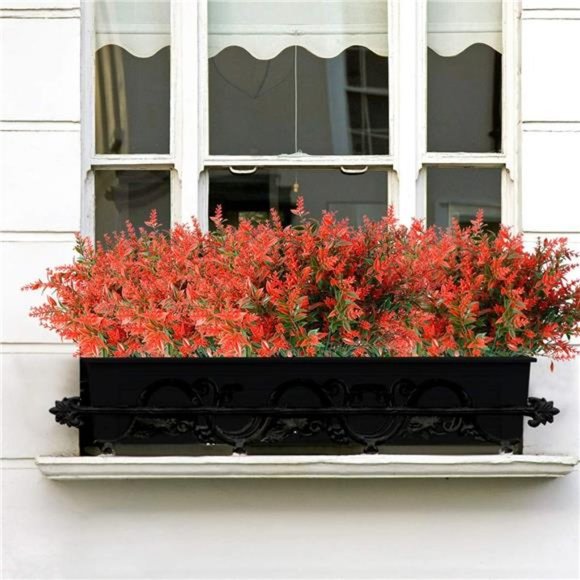 8 Bundles Artificial Lavender Flowers Outdoor UV Resistant Fake Flowers No Fade - Picture 5 of 7